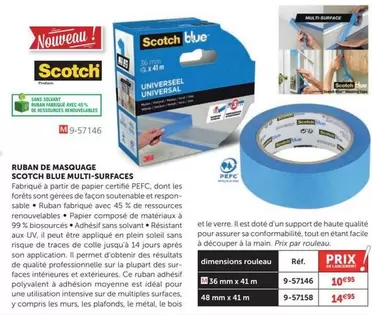 Scotch - Ruban De Masquage Scotch Blue Multi-surfaces offre à 14,95€ sur Le Géant des Beaux-Arts