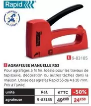 Rapid - Agrafeuse Manuelle R53 offre à 24,5€ sur Le Géant des Beaux-Arts