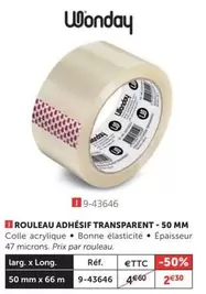 Wonday - Rouleau Adhésif Transparent offre à 2,3€ sur Le Géant des Beaux-Arts