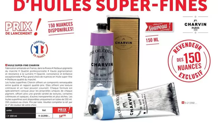 Charvin - D'huiles Super-fines offre sur Le Géant des Beaux-Arts