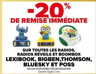 lexibook - radios, réveils et boombox bigben, thomson, bluesky, promotions et caractéristiques disponibles