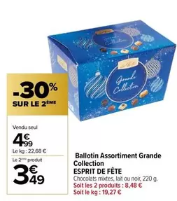 Esprit De Fête - Ballotin Assortiment Grande Collection : douceurs variées pour célébrer chaque instant avec élégance