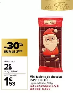 Noel - Mini Tablette De Chocolat