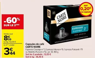 carte noire - capsules de café