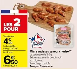 Mini Saucisses Saveur Chorizo