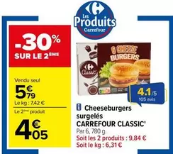 carrefour - cheeseburgers surgelés classic'