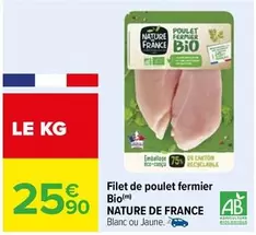 nature de france - filet de poulet fermier bio