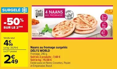 Deli'is World - Naans Au Fromage Surgelés