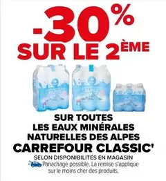 Carrefour : Offres sur les Eaux Minérales Naturelles des Alpes