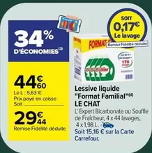 Lessive Liquide 'Format Familial' La queue du chat - Promo spéciale pour toute la famille