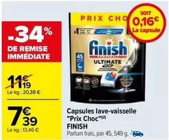 Finish - Capsules Lave-vaisselle "prix Choc"