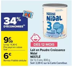 Carrefour - Lait En Poudre Croissance Nidal