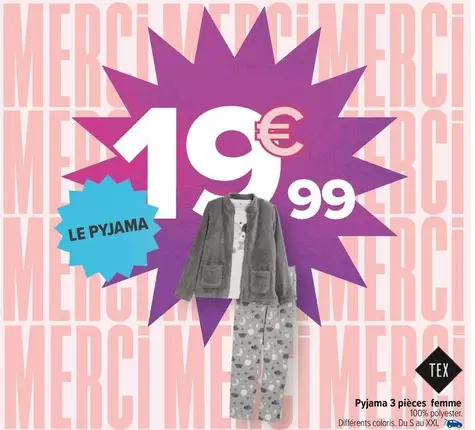 Tex - Pyjama 3 Pièces Femme