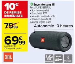 JBL - Enceinte Sans Fil Réf.: Flip Essential