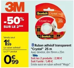 3M - Ruban Adhésif Transparent "crystal"