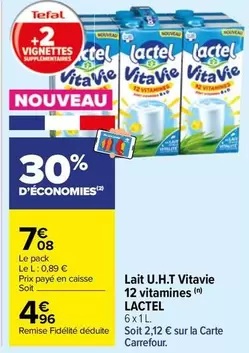 Lactel - Lait U.h.t Vitavie 12 Vitamines