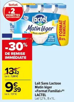 Lactel - Lait Sans Lactose Matin Léger en Format Familial : Une Option Délicieuse et Digestible pour Toute la Famille