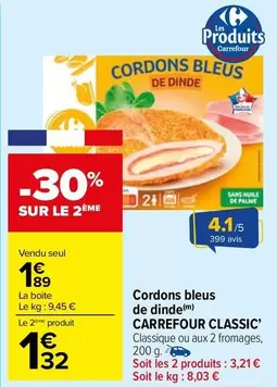 Carrefour - Cordons Bleus De Dinde Classic