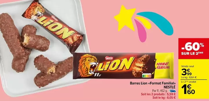 Nestlé - Barres Lion + Format Familiale