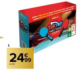 Top Chef - Kit Table Tennis offre à 24,99€ sur Carrefour Market