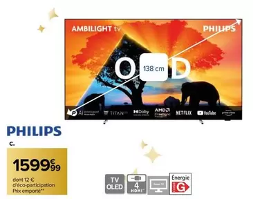 Philips - C.Oled Tv 4k offre à 1599,99€ sur Carrefour Market