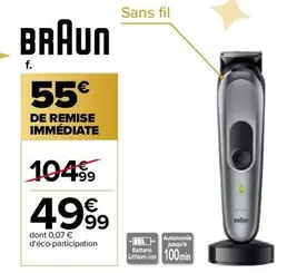 Braun - Lithentiadores offre à 49,99€ sur Carrefour Market