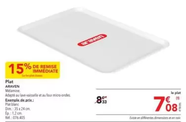 Araven - Plat offre à 7,08€ sur Metro