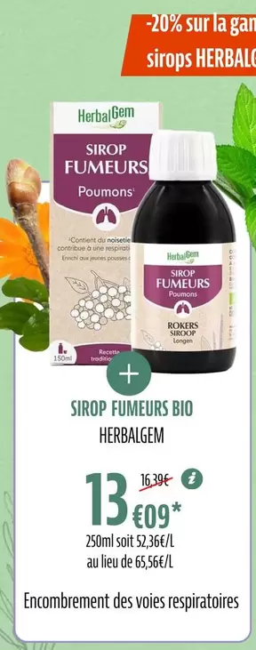 Herbalgen - Sirop Fumeurs Bio offre à 13,09€ sur La Vie Claire