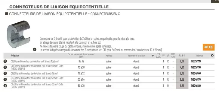 Connecteurs De Lijaison Équipotentielle offre à 2,62€ sur Rexel