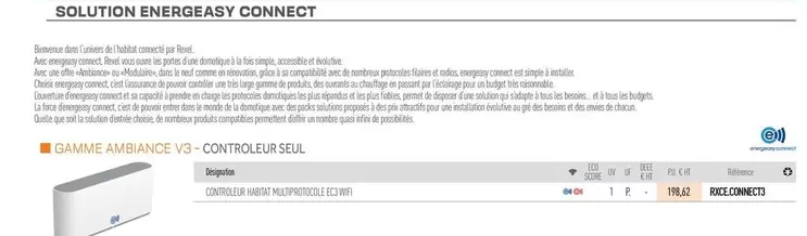 Energeasy Connect - Controleur Habitat Multiprotocole EC3 Wifi offre à 198,62€ sur Rexel