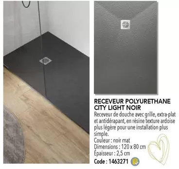 Receveur Polyurethane City Light Noir offre à 143271€ sur SAMSE