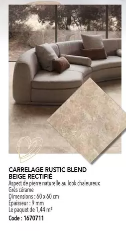 Look - Carrelage Rustic Blend Beige offre sur SAMSE