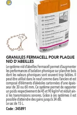 Granules Fermacell Pour Plaque Nid D'abeilles offre sur SAMSE