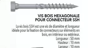 Vis Bois Hexagonale Pour Connecteur Ssh offre sur SAMSE