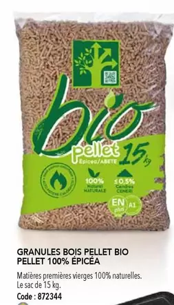 Granules Bois Pellet Bio Pellet 100% Epicea offre sur SAMSE