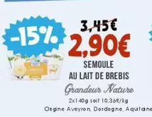 Semoule Au Lait De Brebis offre à 2,9€ sur Naturalia