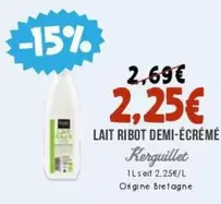 Rérguillet - Lait Ribot Demi-écrémé offre à 2,25€ sur Naturalia