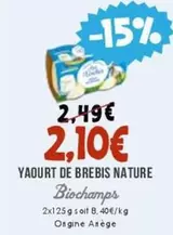 Yaourt De Brebis Nature offre à 2,1€ sur Naturalia