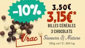 Billes Cereales 3 Chocolats offre à 3,15€ sur Naturalia