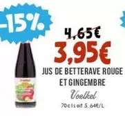 Voelkel - Jus De Betterave Rouge Et Gingembre offre à 3,95€ sur Naturalia