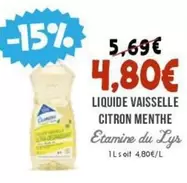 Liquide Vaisselle Citron Menthe offre à 4,8€ sur Naturalia