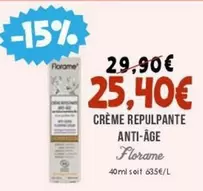 Florame - Crème Repulpante Anti-âge offre à 25,4€ sur Naturalia