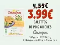 Cerealpes - Galettes De Pois Chiches offre à 3,99€ sur Naturalia