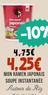 Mon -  Ramen Japonais Soupe Instantanée offre à 4,25€ sur Naturalia