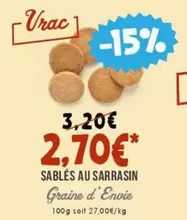 Graine D'Enoie - Sablés Au Sarrasin offre à 2,7€ sur Naturalia