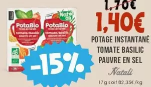 Potage Instantané Tomate Basilic offre à 1,4€ sur Naturalia