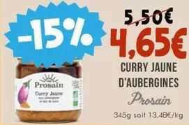 Prosain - Curry Jaune D'aubergines offre à 4,65€ sur Naturalia