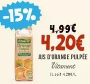 Orange - Jus D'orange Pulpee offre à 4,2€ sur Naturalia