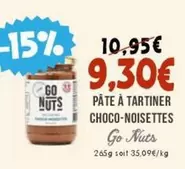 Go Nuts - Pâte À Tartiner Choco-noisettes offre à 9,3€ sur Naturalia