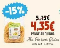 Ma Vie Sans Gluten - Penne Au Quinoa offre à 4,35€ sur Naturalia